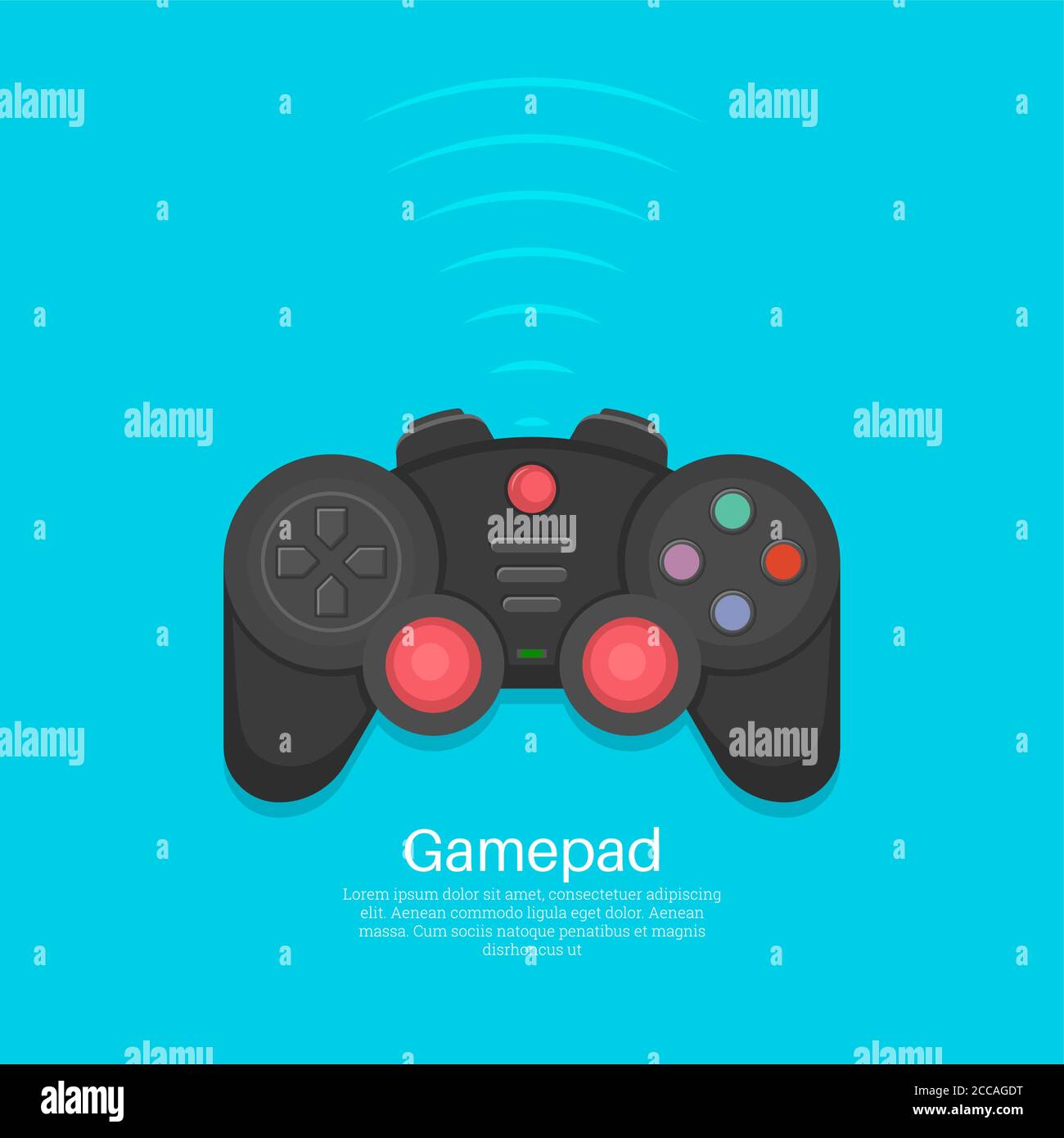 Gamepad Icon.Joystick.Device for video games.Wireless equipment, controller. An element for design. Vector illustration in flat style. Stock Vector
