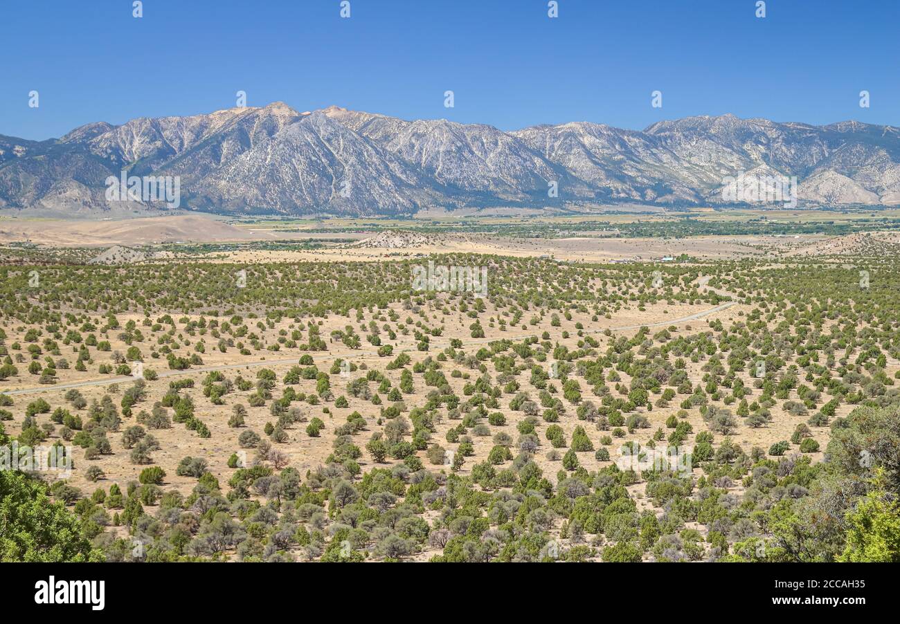 Sierra Nevada mountains beyond Carson Valley Stock Photo