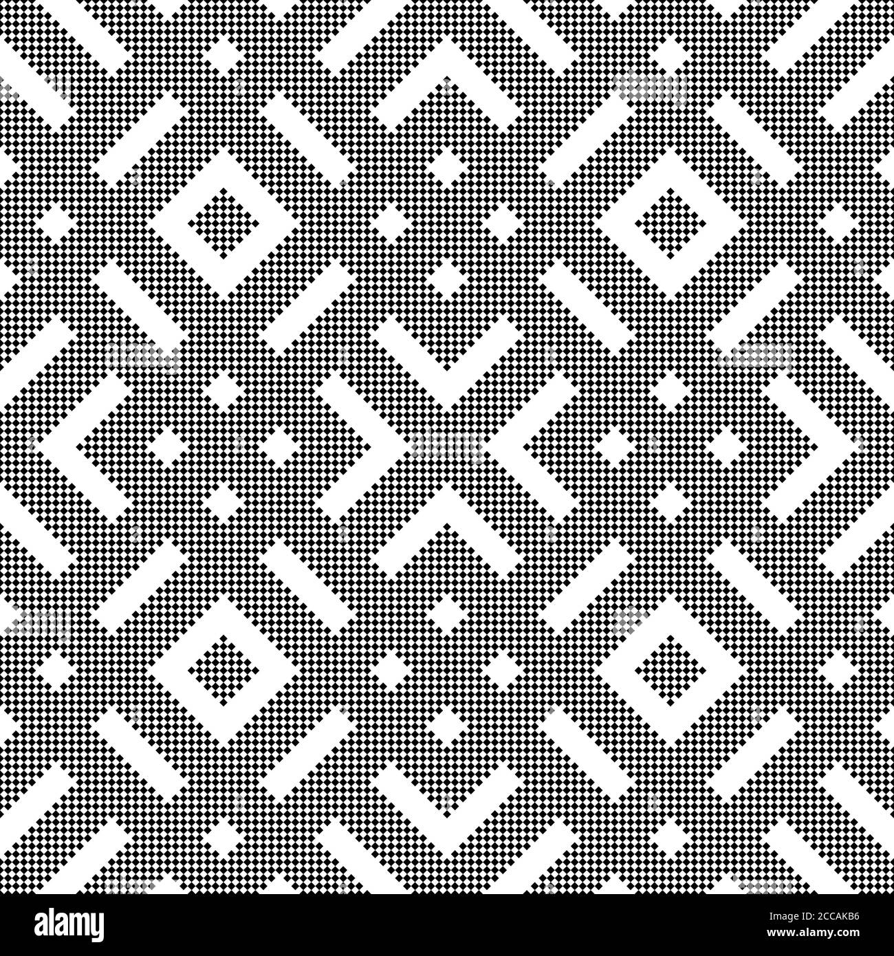 Vector seamless pattern. Infinitely repeating simple elegant texture consisting of small rhombuses which form geometrical shapes: corners, strips. Mod Stock Vector