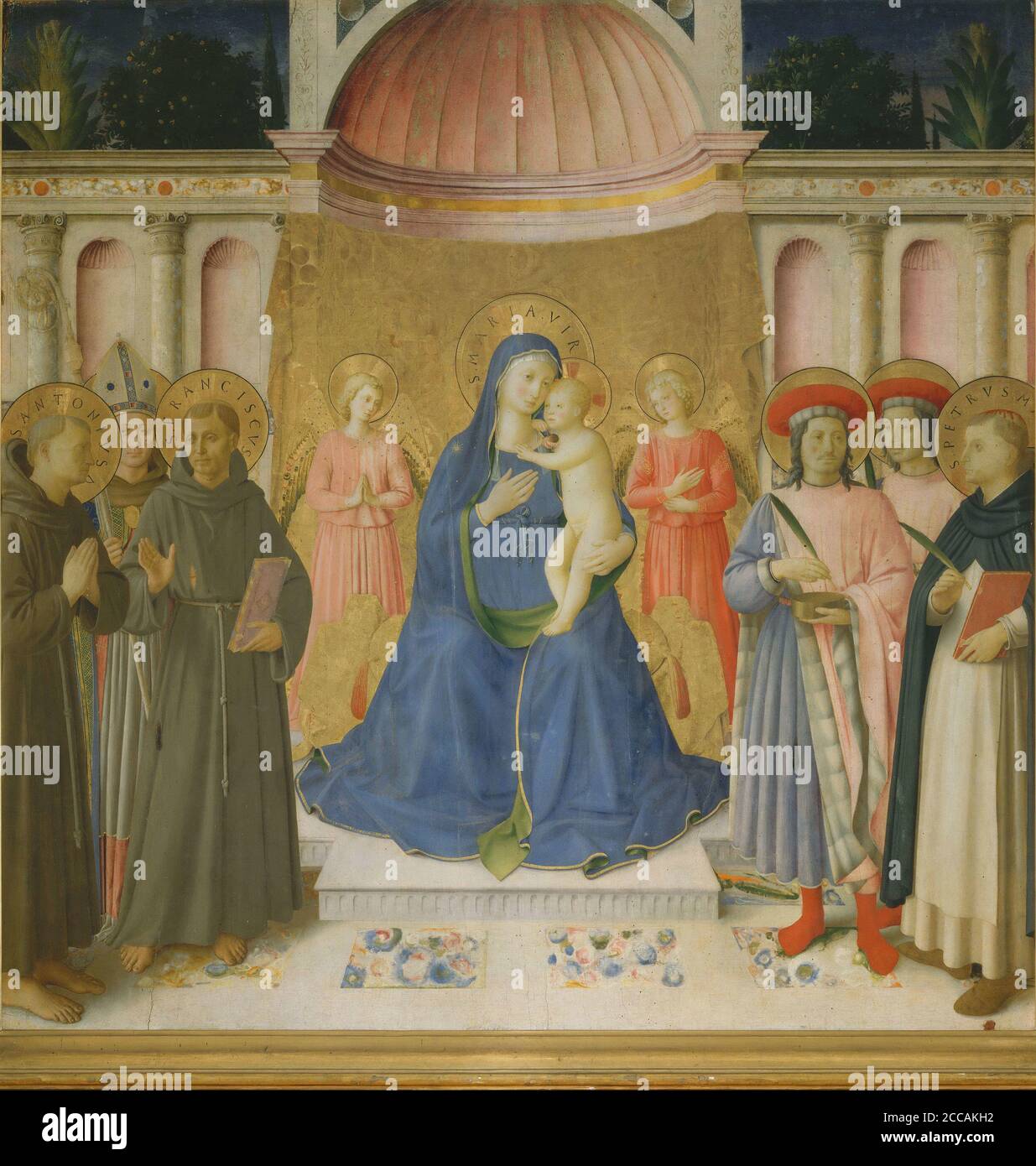 Sacra Conversazione (Pala von Bosco ai Frati). Museum: San Marco, Florence. Author: FRA ANGELICO. Stock Photo