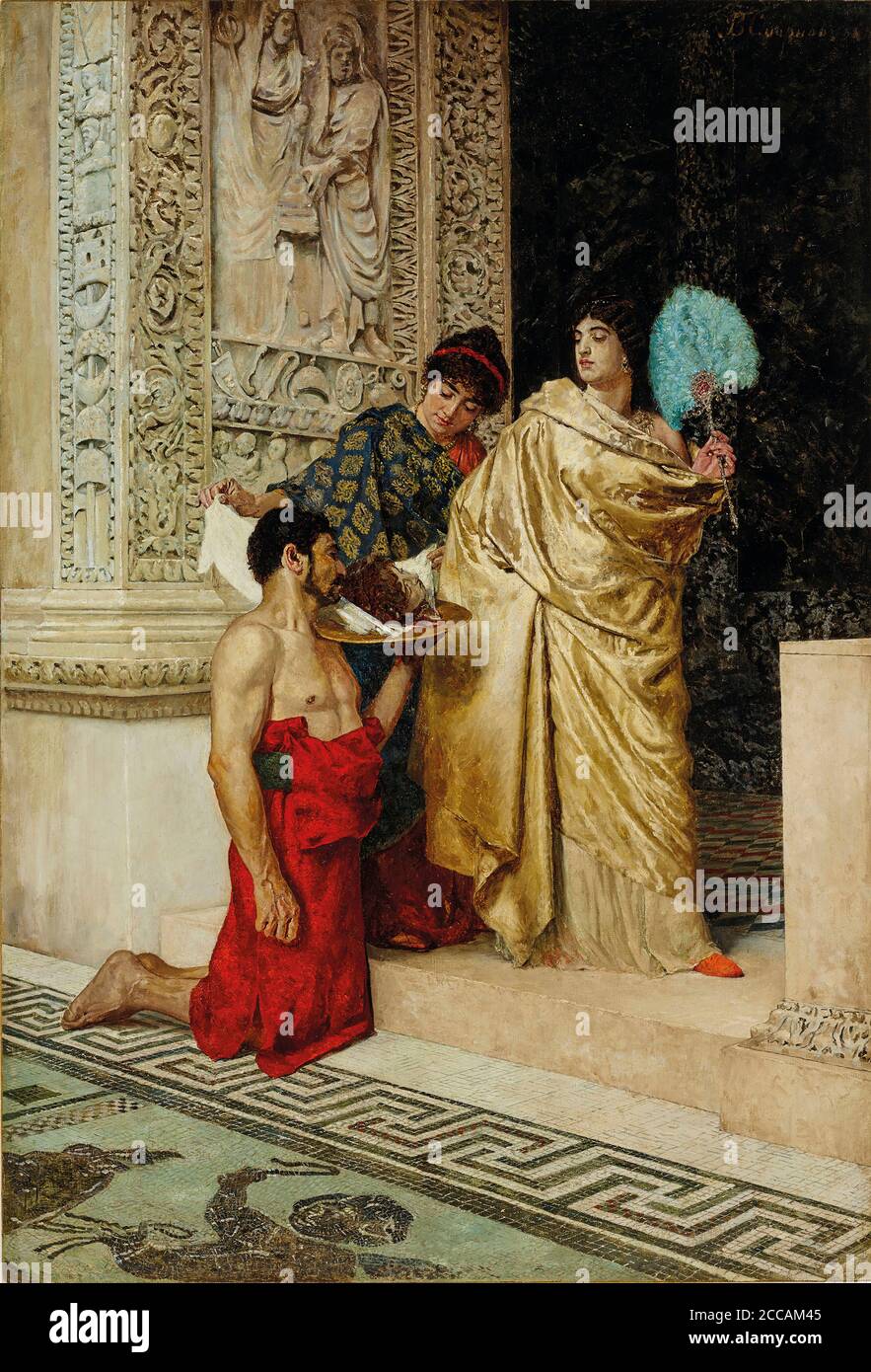 Salome receives the Head of John the Baptist. Museum: PRIVATE COLLECTION. Author: Vasili Sergeevich Smirnov. Stock Photo