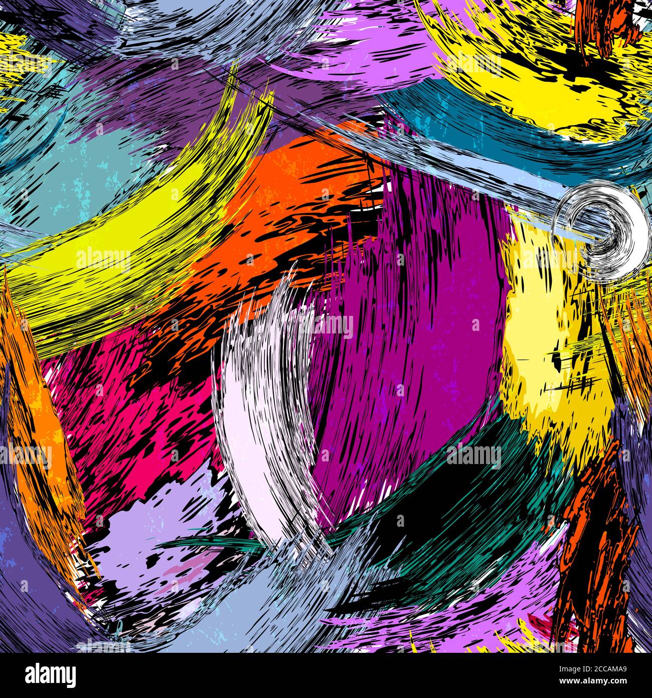 seamless abstract background pattern, with paint strokes and splashes Stock Vector