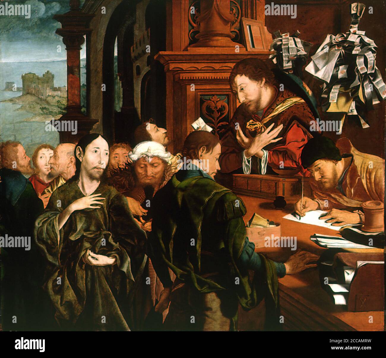 The Calling of Saint Matthew. Museum: Museum voor Schone Kunsten, Ghent. Author: MARIANUS VAN REYMERSWAELE. Stock Photo