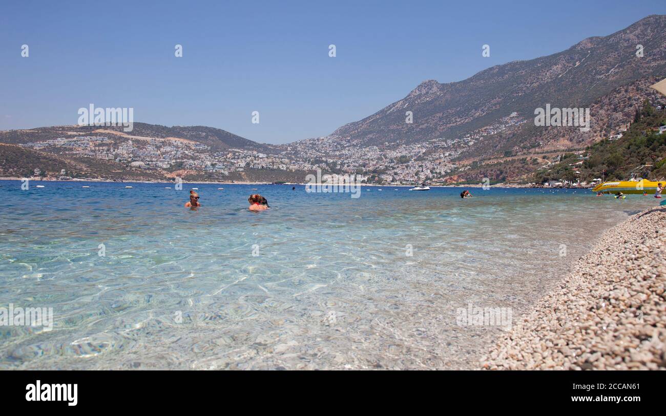 The view from Kalkan beach club at Kishla looking across the bay to the