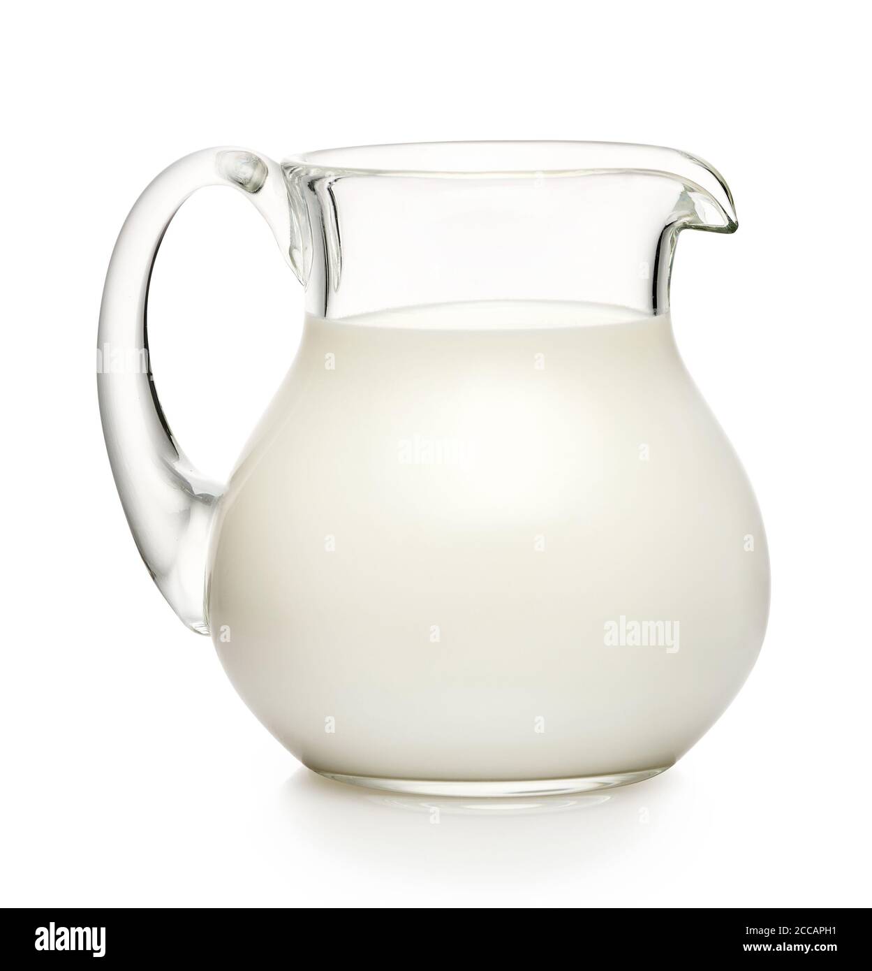 Glass jug of milk isolated on white background Stock Photo