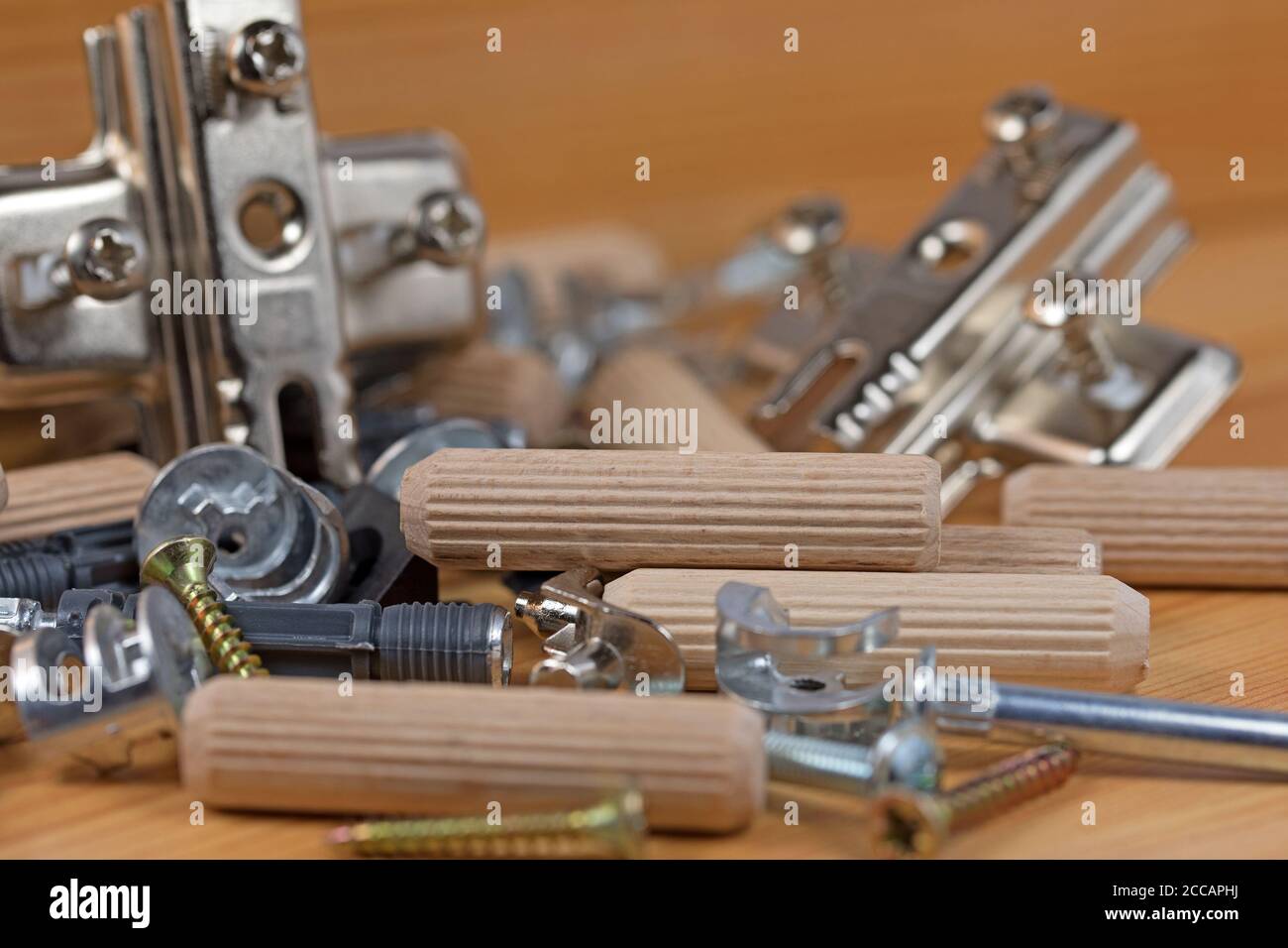 Image showcasing Furniture fittings and tools for furniture assembly Stock Photo - Alamy