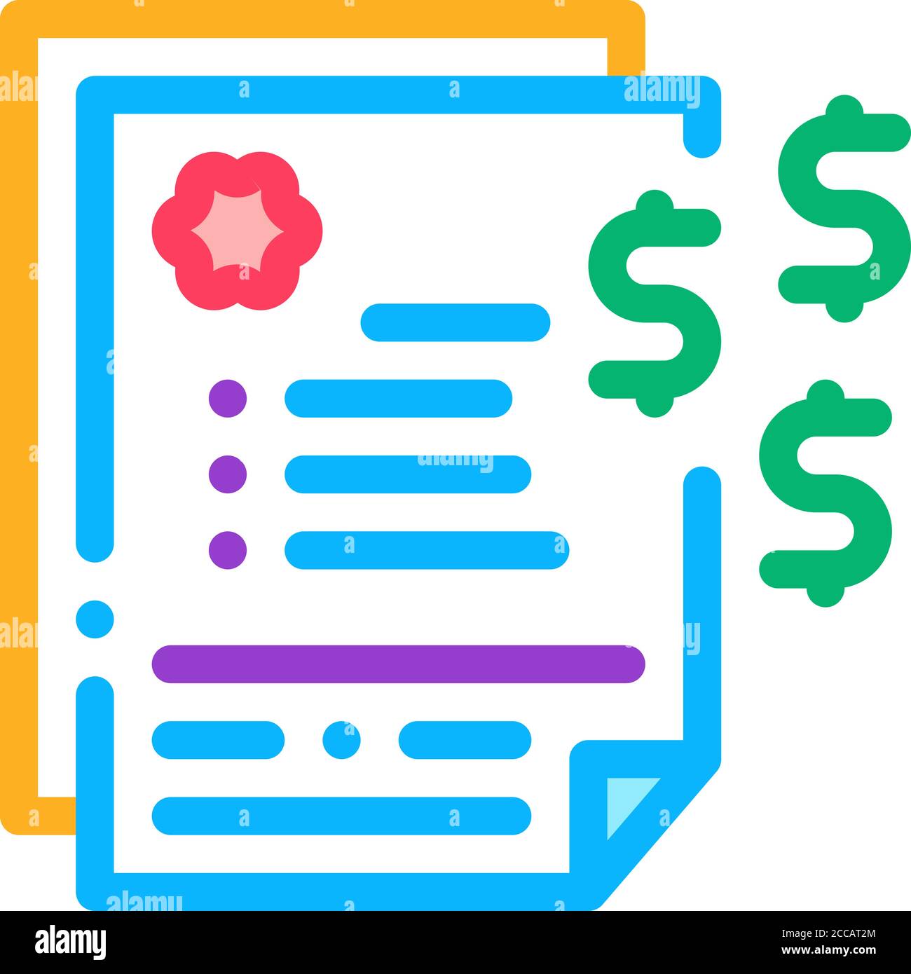 financial agreement icon vector outline illustration Stock Vector Image ...
