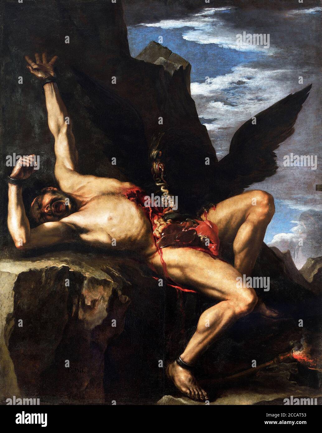 The Torture of Prometheus. Museum: Galleria Nazionale d'Arte Antica, Rome. Author: Salvatore Rosa. Stock Photo
