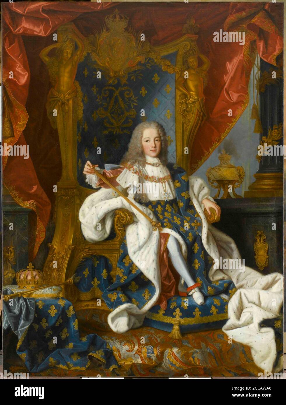 Portrait of Louis XV (1710-1774) king of France, at the age of 9. Museum: Musée de l'Histoire de France, Château de Versailles. Author: JEAN RANC. Stock Photo