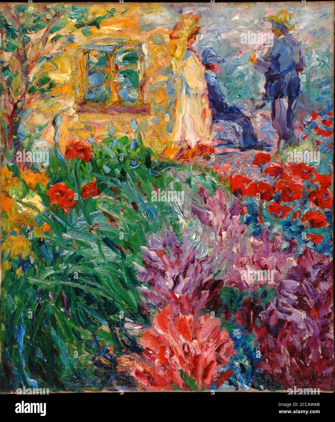 Flower garden with figures. Museum: PRIVATE COLLECTION. Author: EMIL NOLDE. Stock Photo