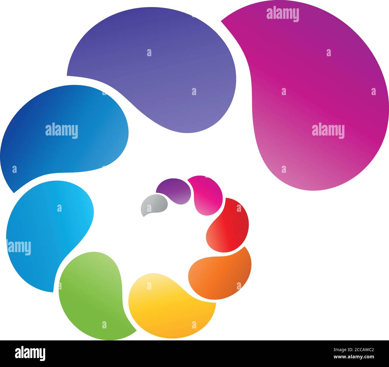 Spiral, coloured, painter, print shop, logo Stock Vector