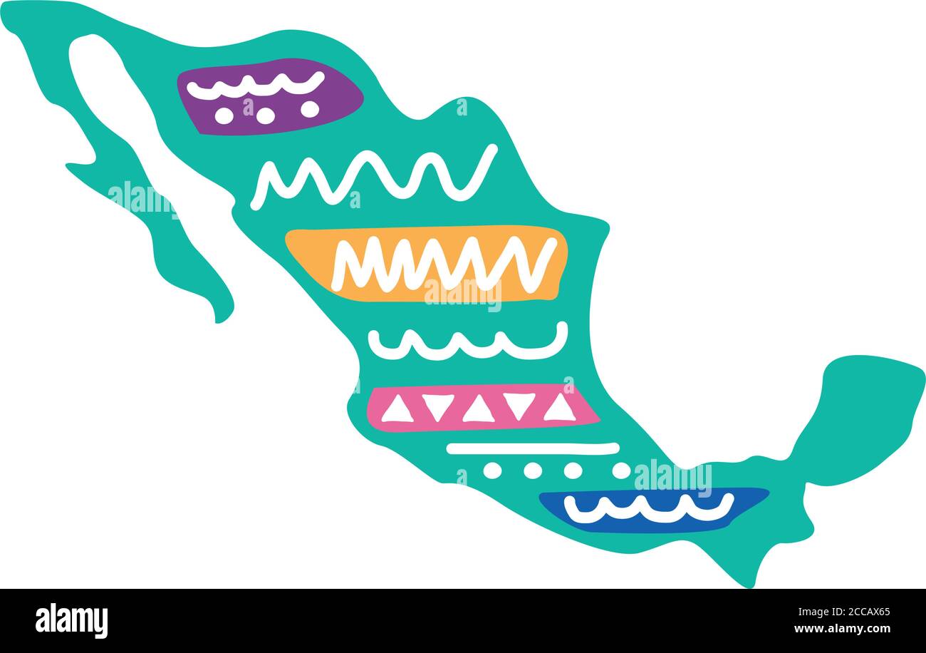 mexico map flat style icon vector illustration design Stock Vector ...