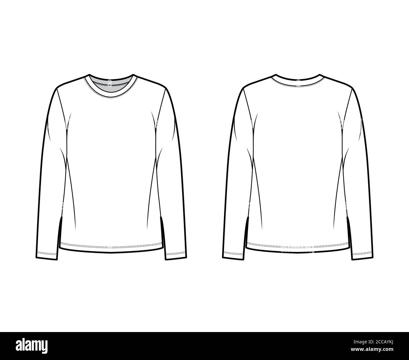 Deep V-neck jersey t-shirt technical fashion illustration with short sleeves,  close-fitting shape. Flat top apparel template front, white color. Women,  men, unisex outfit CAD mockup Stock Vector Image & Art - Alamy