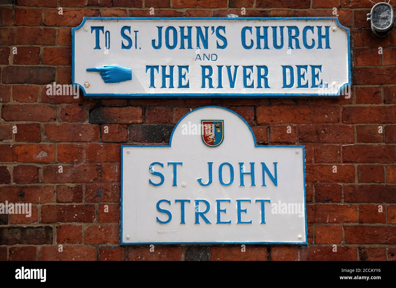 Street signs in Chester Stock Photo - Alamy