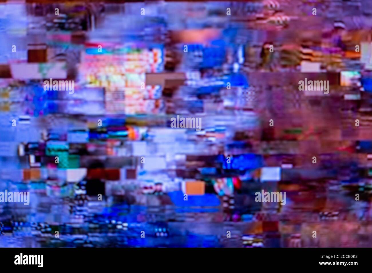 Close-up of a pixelated TV screen Stock Photo