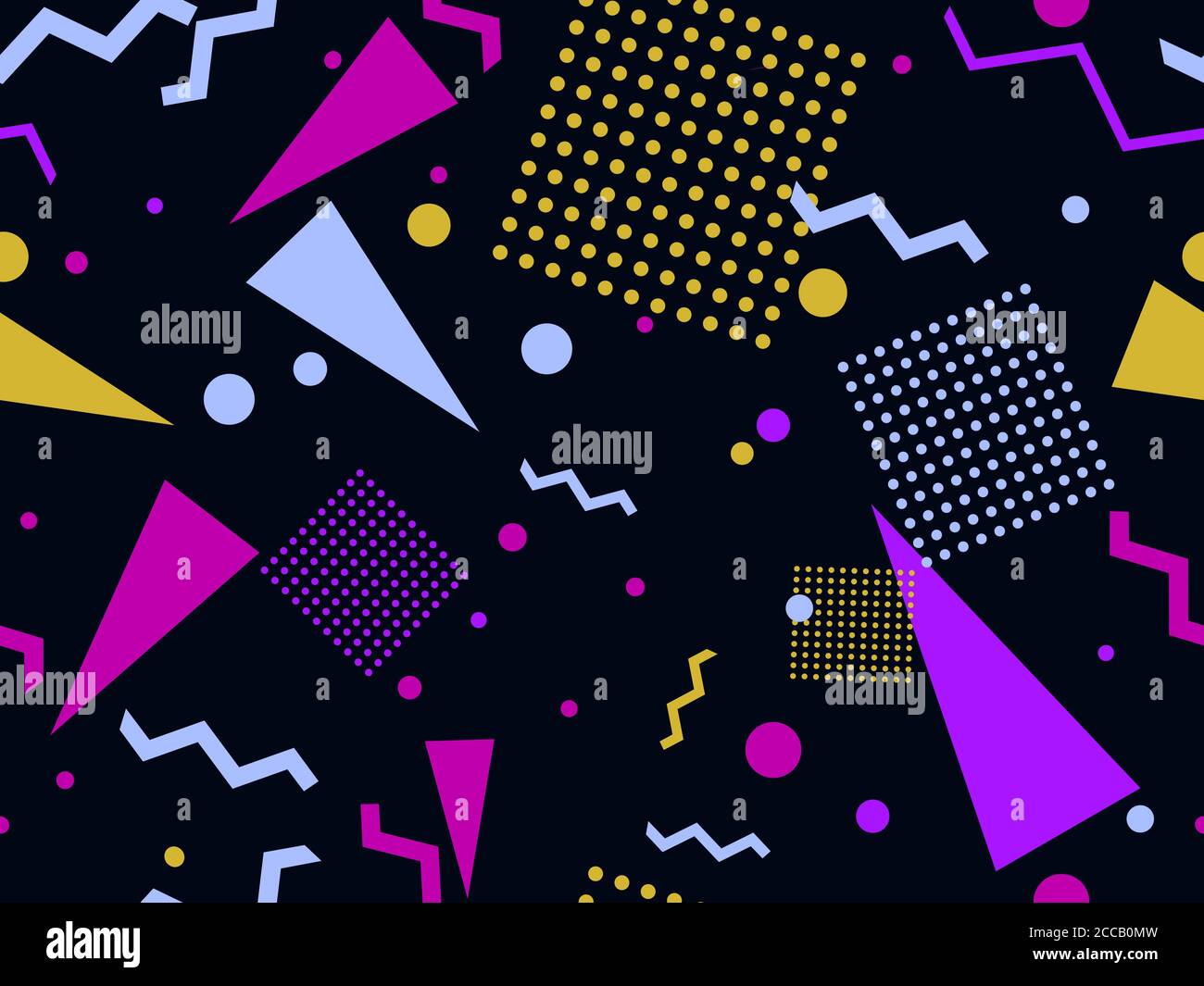 80s Triangular Pattern Geometric seamless pattern in style of the 80s. Zigzags and triangles ...
