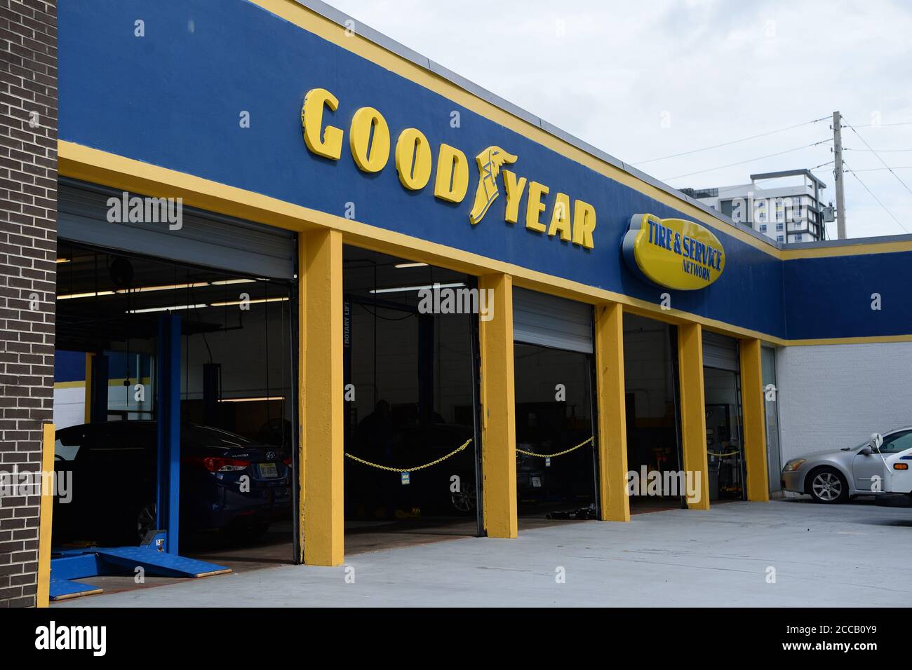 Fort Lauderdale, FL, USA. 20th Aug, 2020. A general view of the Goodyear  tire & service center as President Trump tweeted "Don't buy Goodyear - They  announced a ban on MAGA Hats.