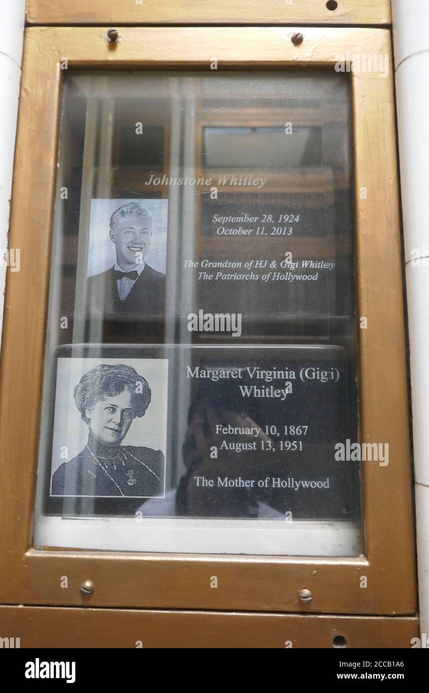 Hollywood, California, USA 17th August 2020 A general view of atmosphere of Father of Hollywood Hobart Johnstone Whitley and Margaret Virginia Whitley's Grave at Hollywood Forever Cemetery on August 17, 2020 in Hollywood, California, USA. Photo by Barry King/Alamy Stock Photo Stock Photo