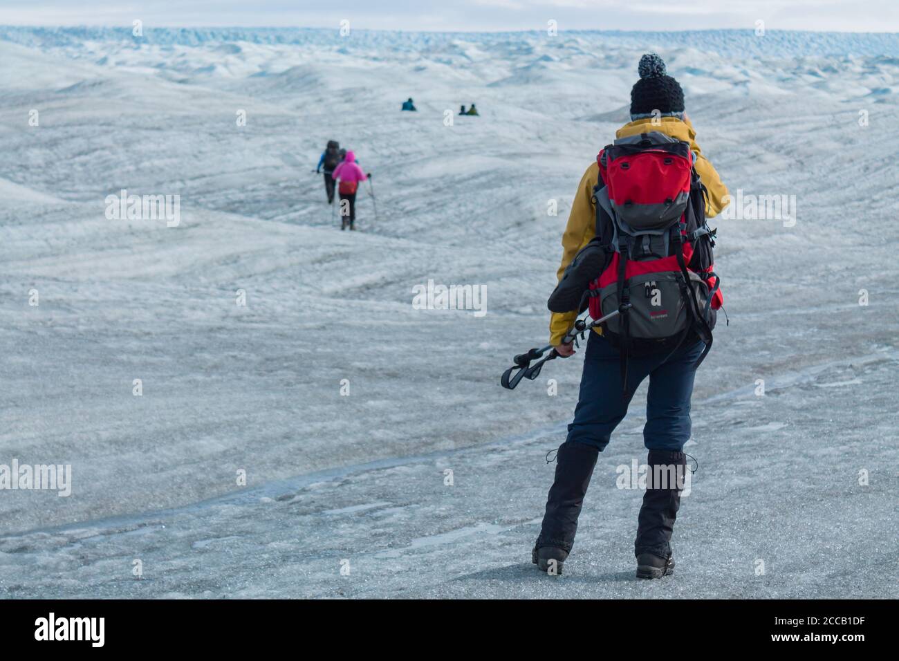 Expedition onto greenlands ice sheet Stock Photo