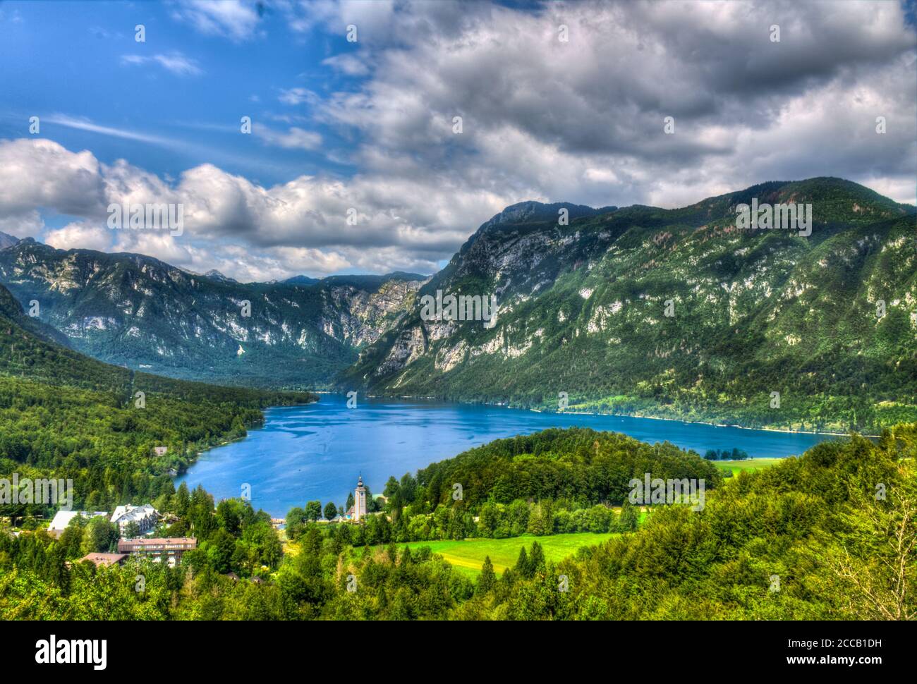 View of Lake Bohinj, Slovenia Stock Photo