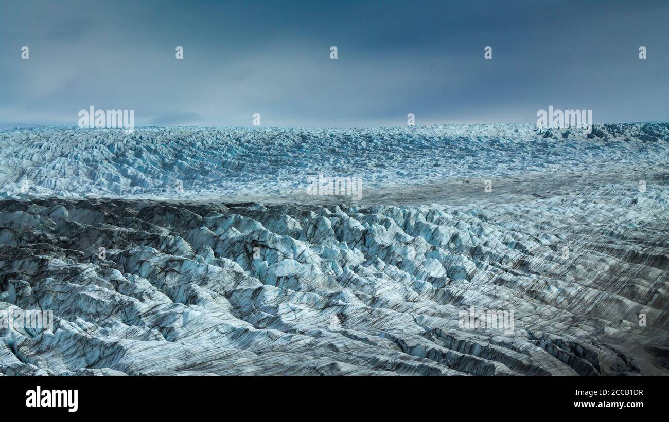 Vast icy glacier of greenland Stock Photo