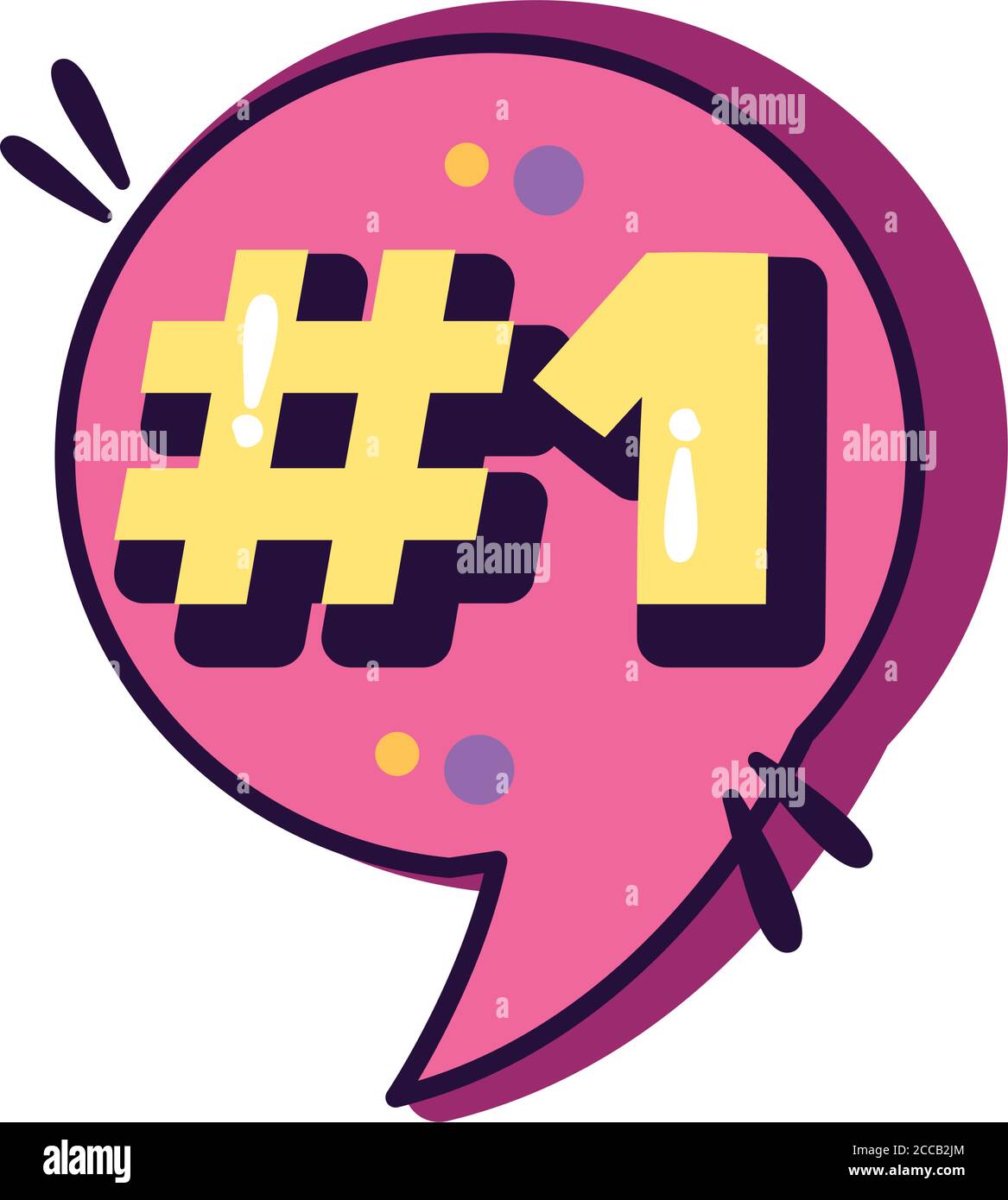 slang speech bubble with number one line and fill style vector ...