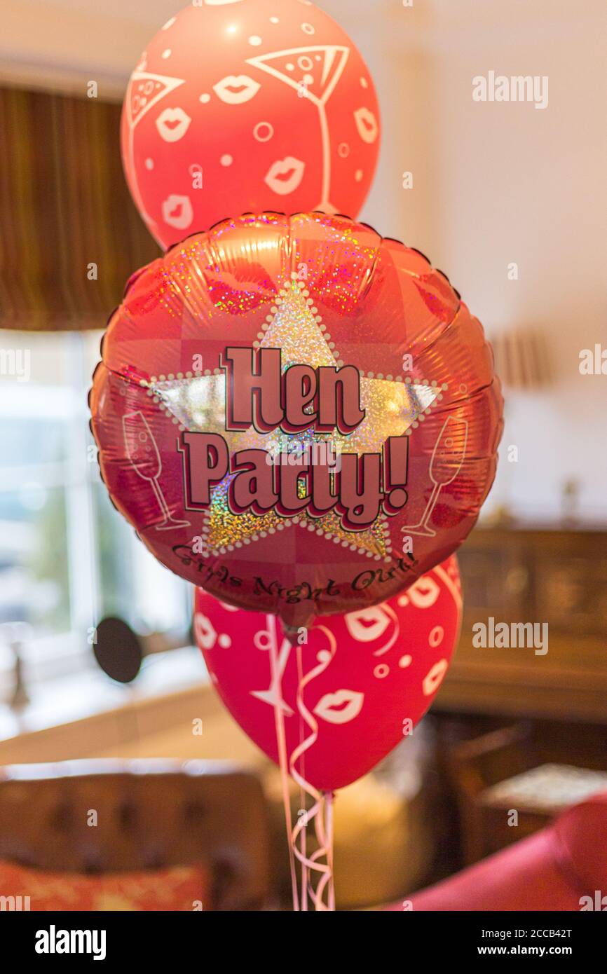 Hen party balloons Stock Photo Alamy
