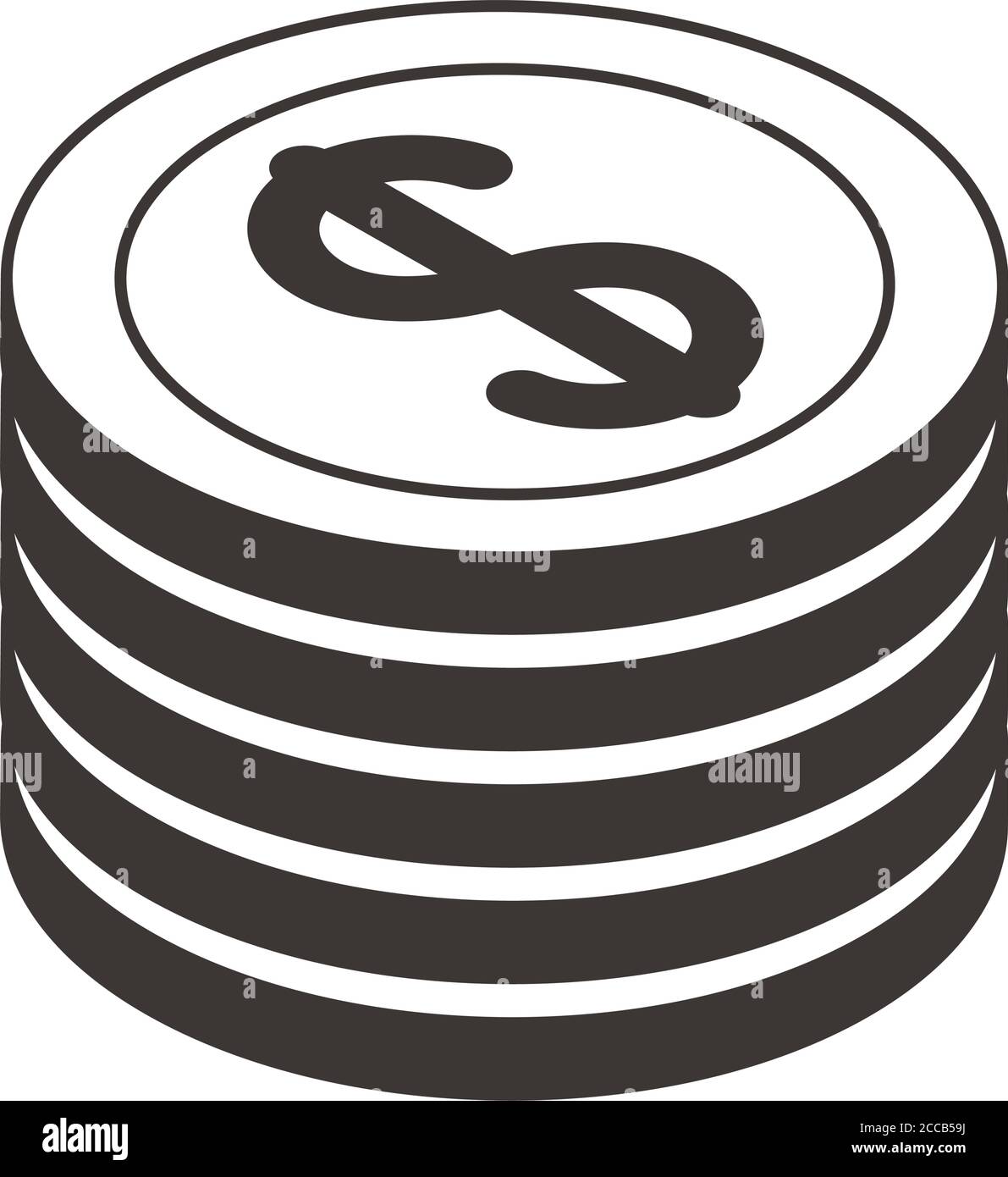 coins line style icon of money financial banking commerce and market ...