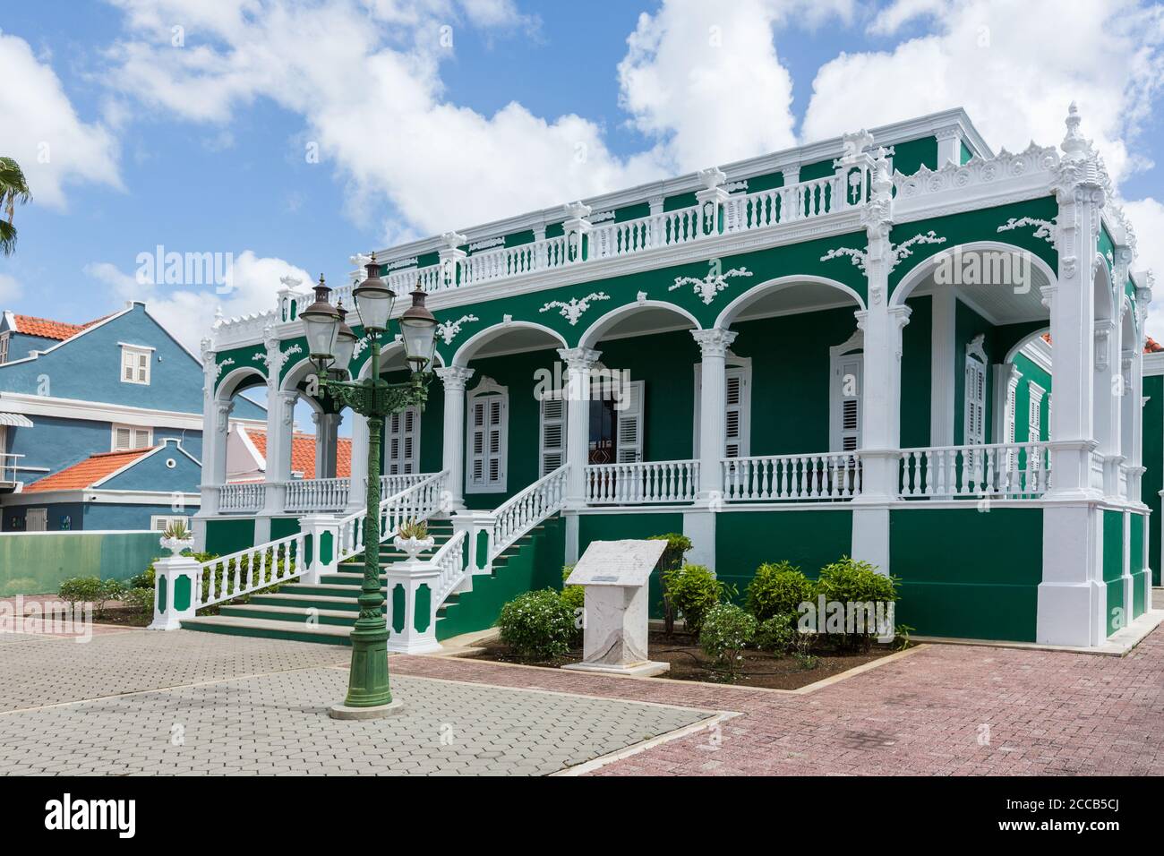 The National Archive of Curacao is housed at Scharlooweg 77 in a historic building constructed between 1916 and 1918 as a private residence.  When it Stock Photo