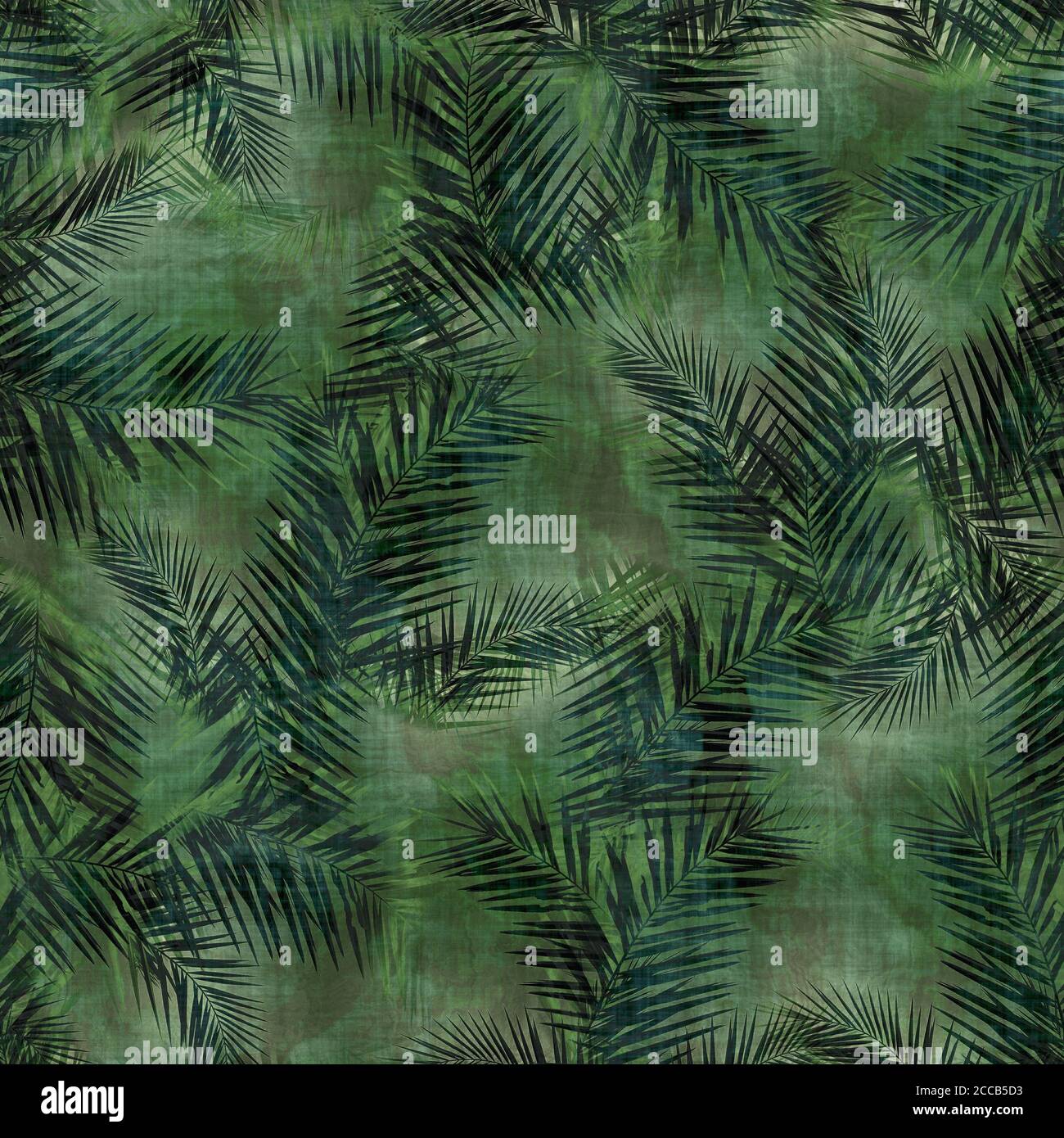 Green tropical palm tree leaves seamless pattern Stock Photo - Alamy