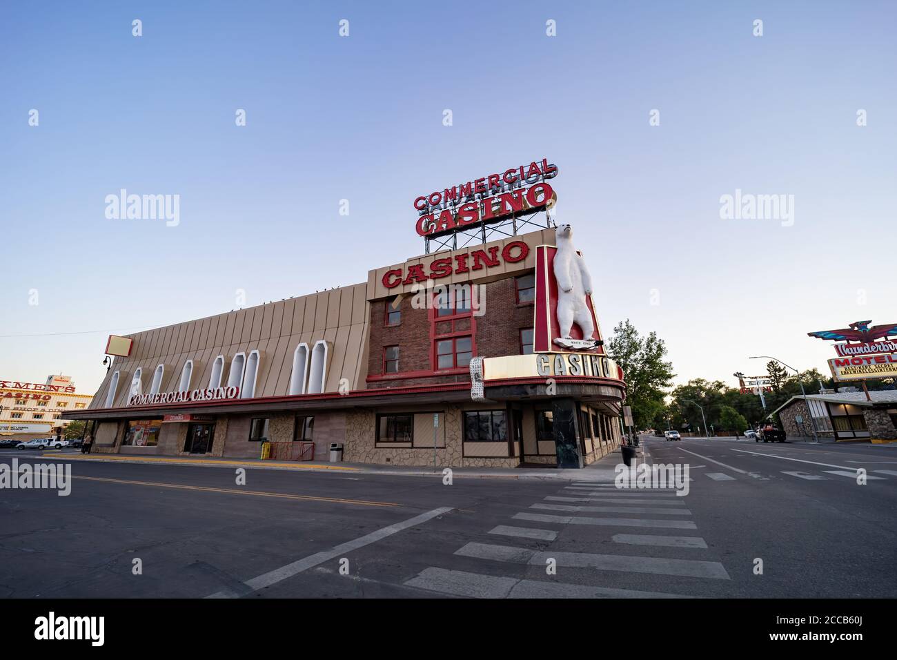 Elko, AUG 9, 2020 - Afternoon view of the Commercial Casino Stock Photo