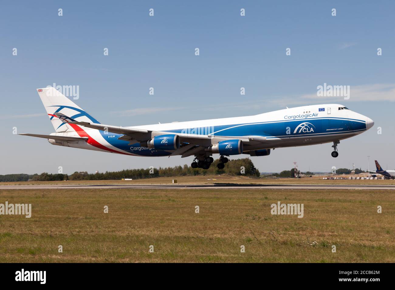 Liege, Belgium. 30th July, 2020. A Cargo Logic Air Boeing 747-400 freighter about to land at Liege Bierset airport. Credit: Fabrizio Gandolfo/SOPA Images/ZUMA Wire/Alamy Live News Stock Photo