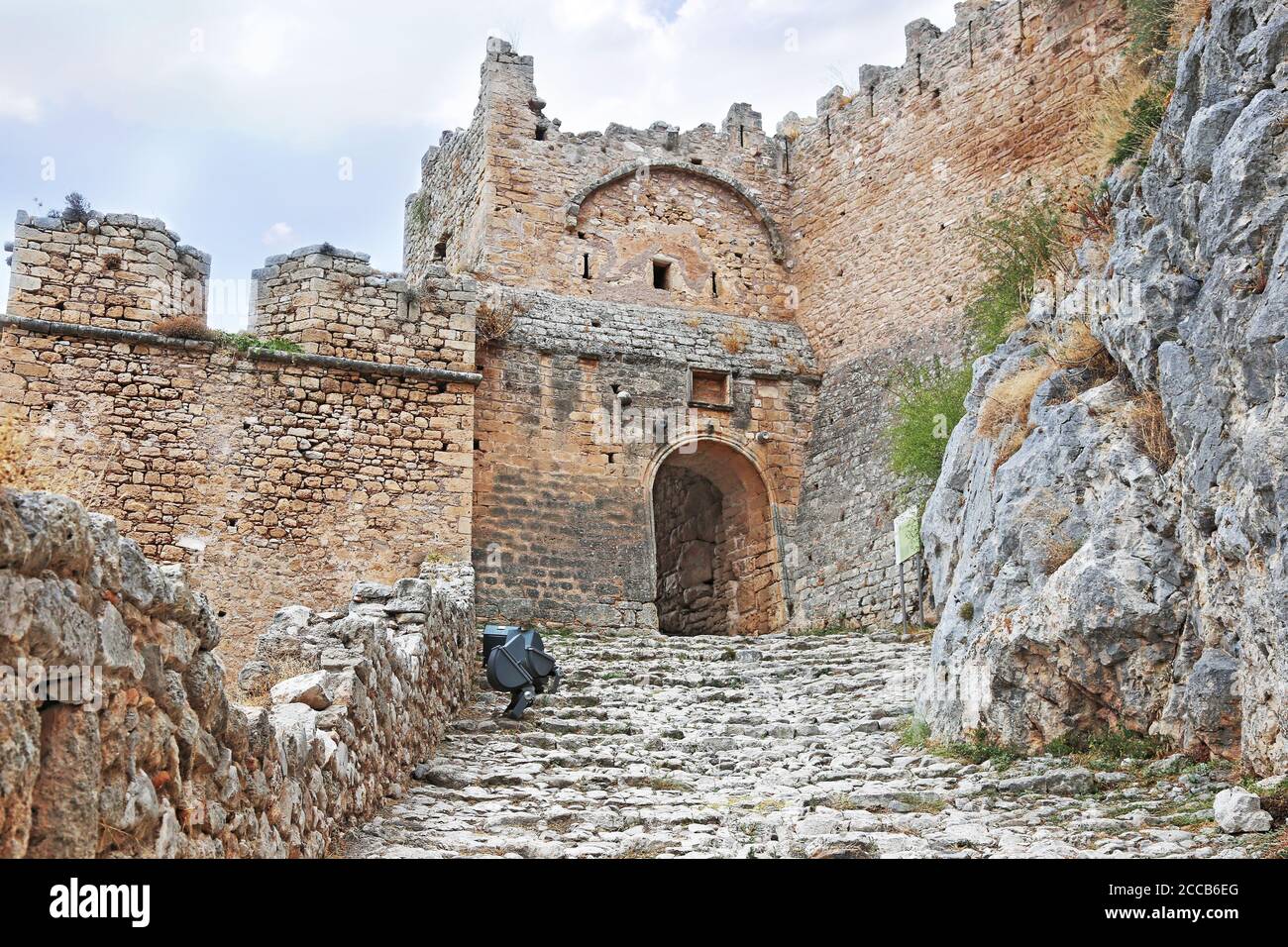 the castle of Acrocorinth Peloponnese Greece Stock Photo