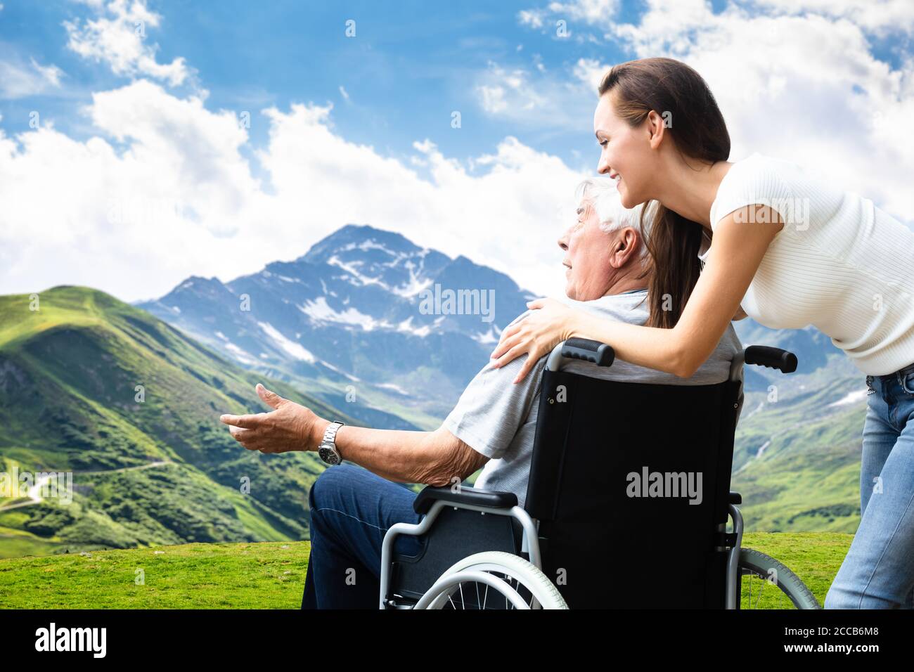 Old woman in wheelchair hi-res stock photography and images - Alamy