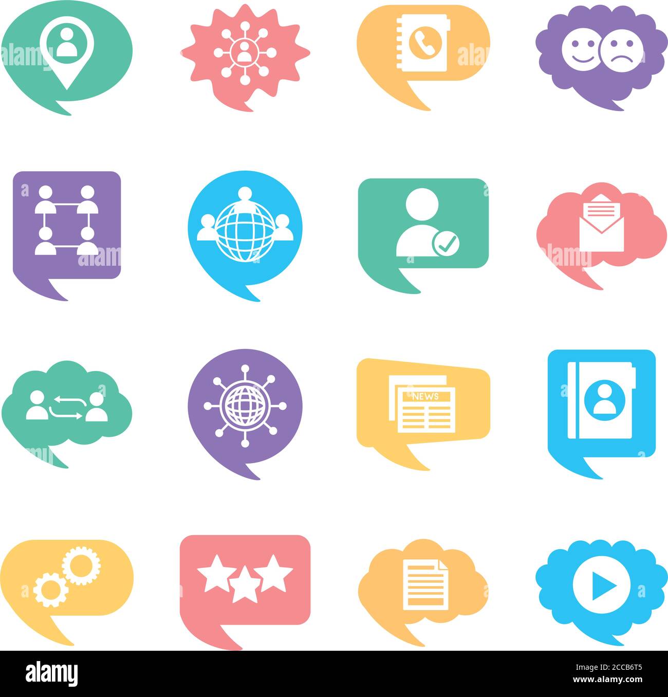 sixteen social media marketing set icons vector illustration design ...