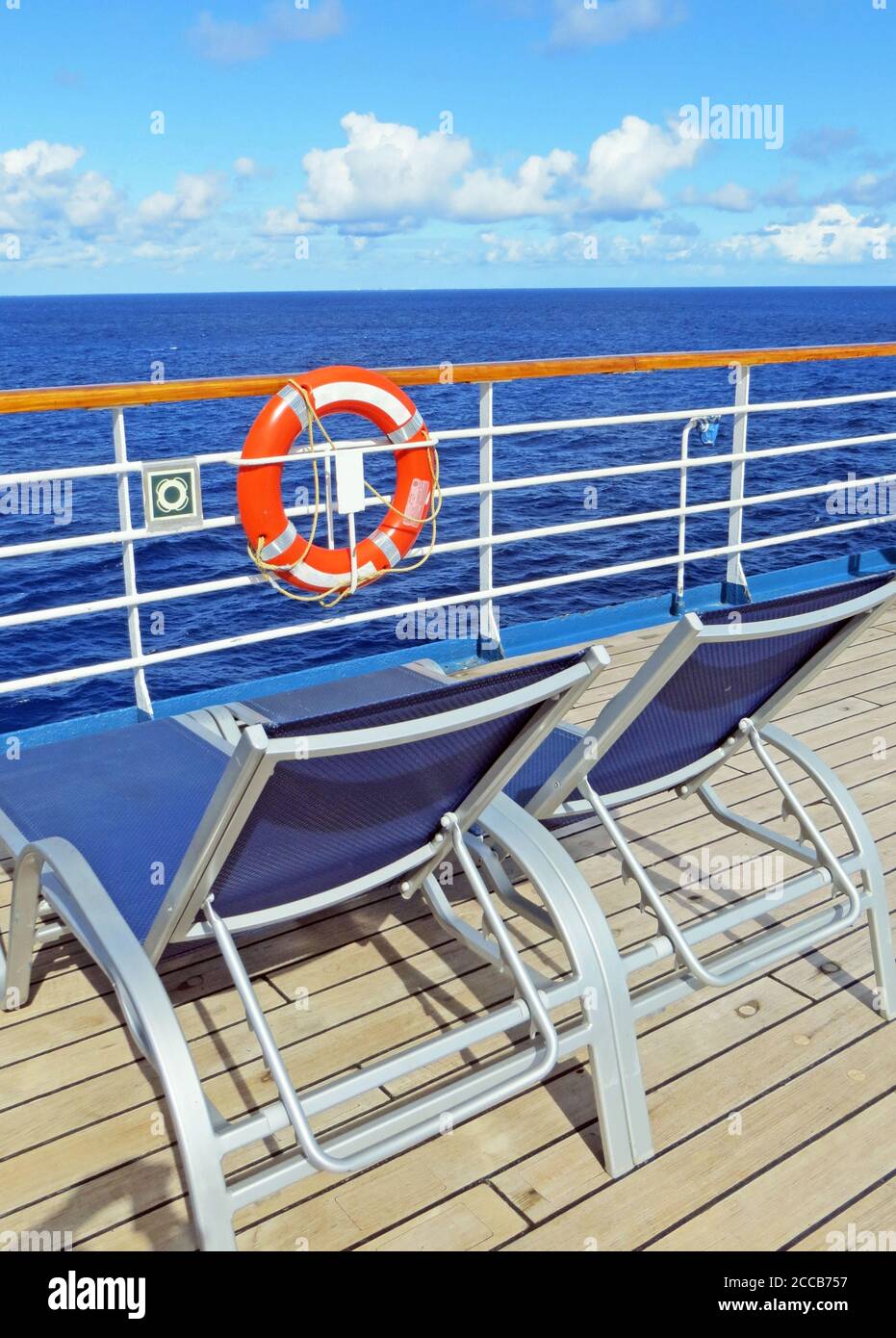 Empty deck chairs on a cruise ship Stock Photo - Alamy