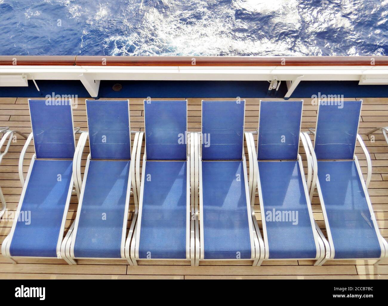Empty deck chairs on a cruise ship Stock Photo - Alamy