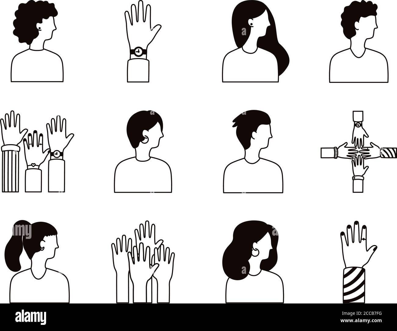 bundle of diversity people set icons vector illustration design Stock ...