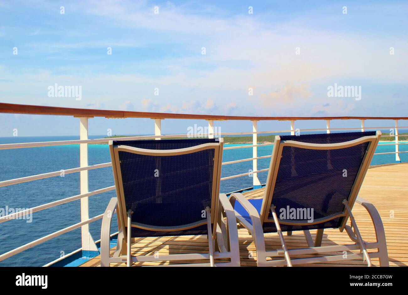 Empty deck chairs on a cruise ship Stock Photo - Alamy