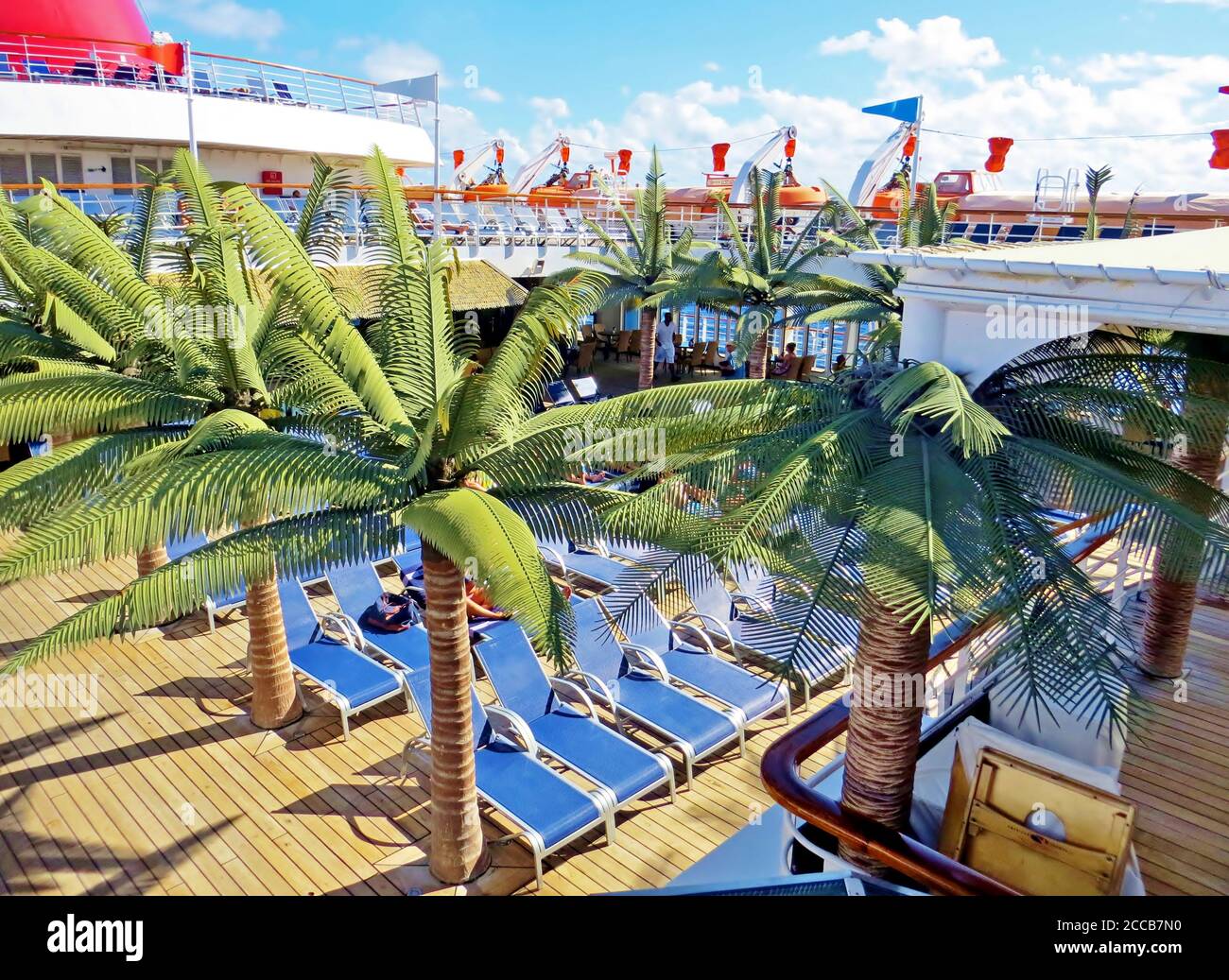 Empty deck chairs on a cruise ship Stock Photo - Alamy