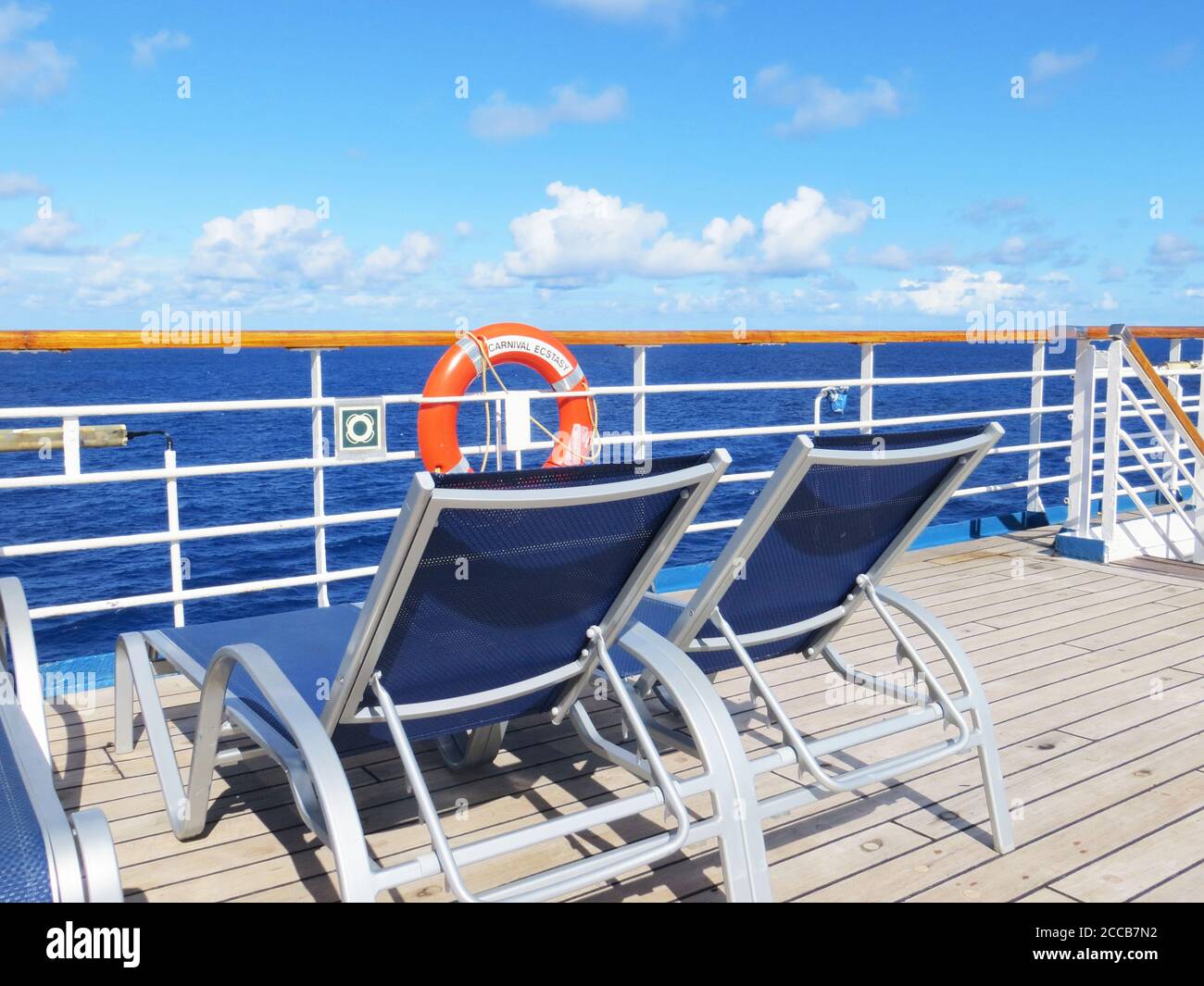 Empty deck chairs on a cruise ship Stock Photo - Alamy