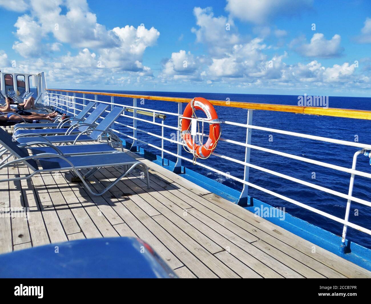 Empty deck chairs on a cruise ship Stock Photo - Alamy