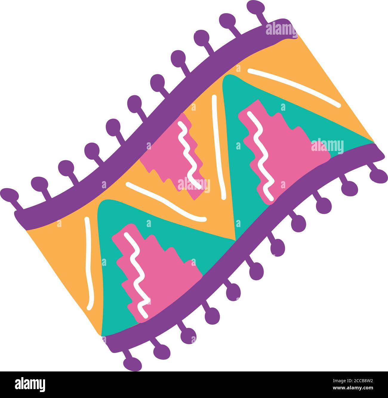 mexican carpet ethnic flat style icon vector illustration design Stock Vector