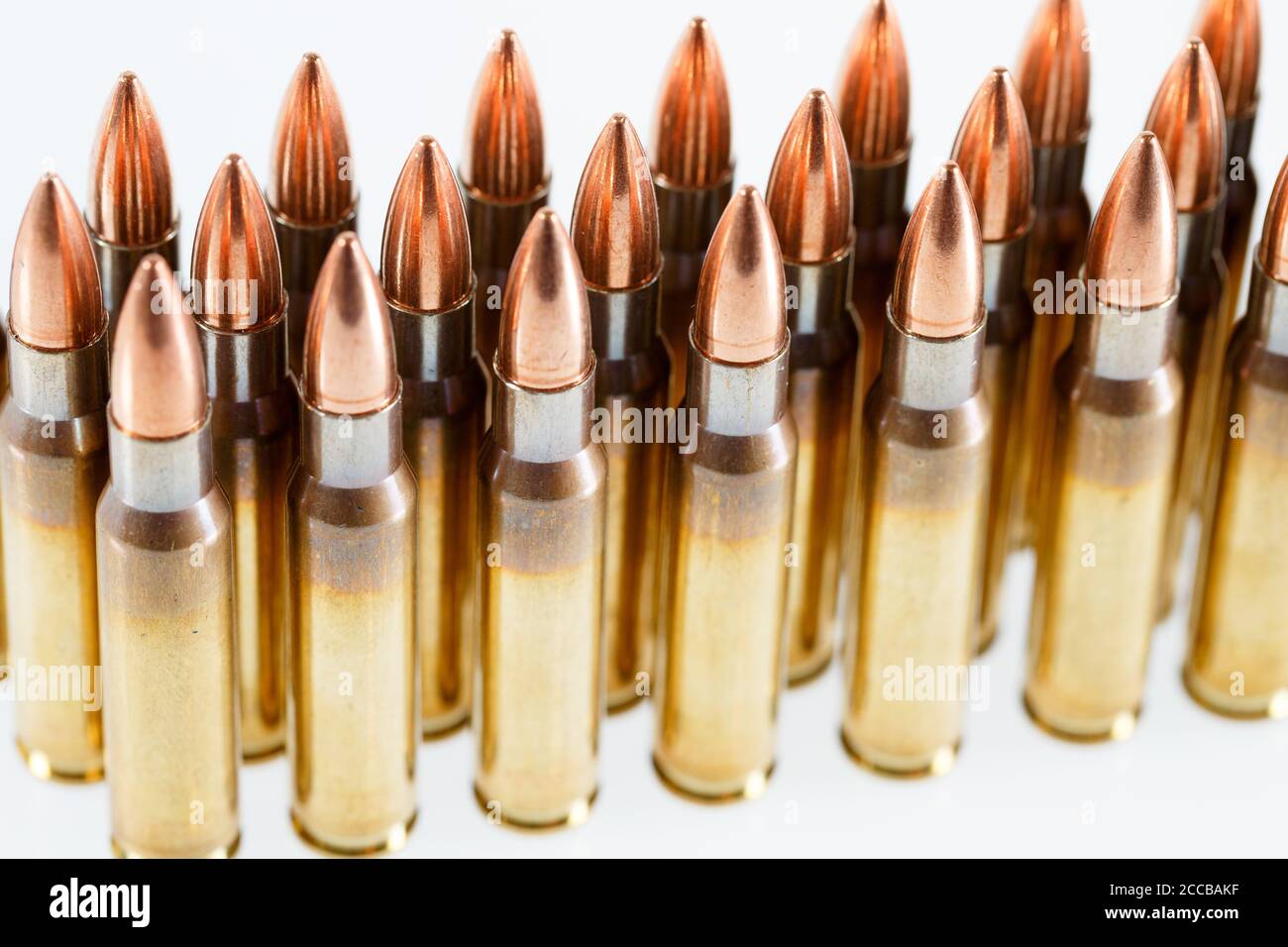 Hunting cartridges of caliber on a white background. 308 Win Stock ...