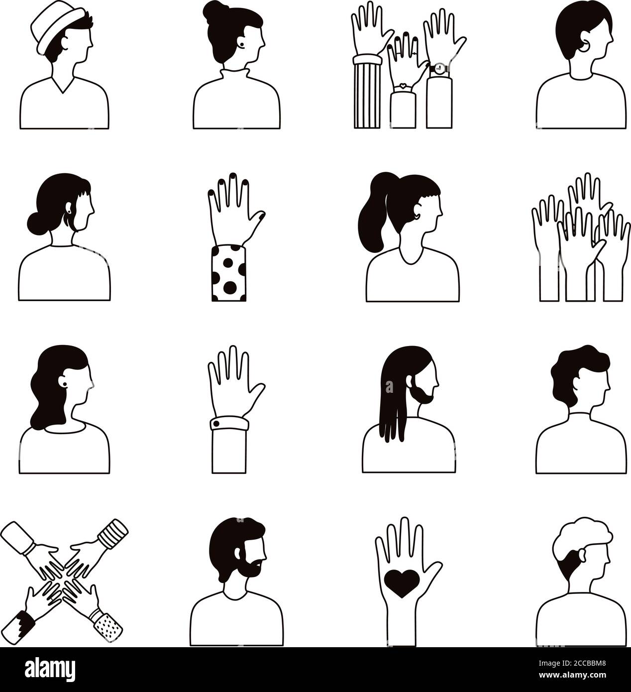 bundle of diversity people set icons vector illustration design Stock ...