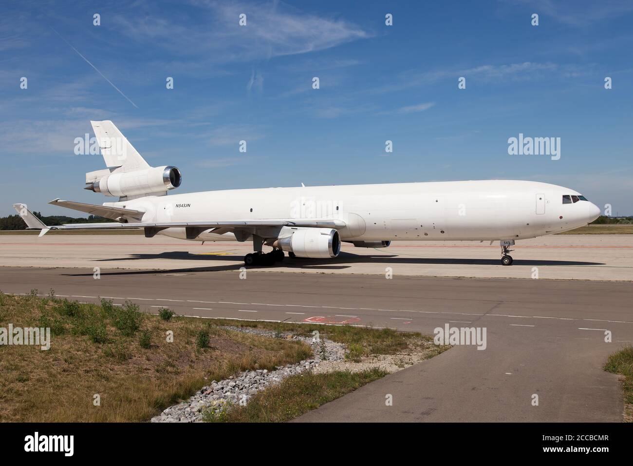 A Western Global Airlines McDonnell Douglas MD-11(F) resting at Liege Bierset airport. Stock Photo