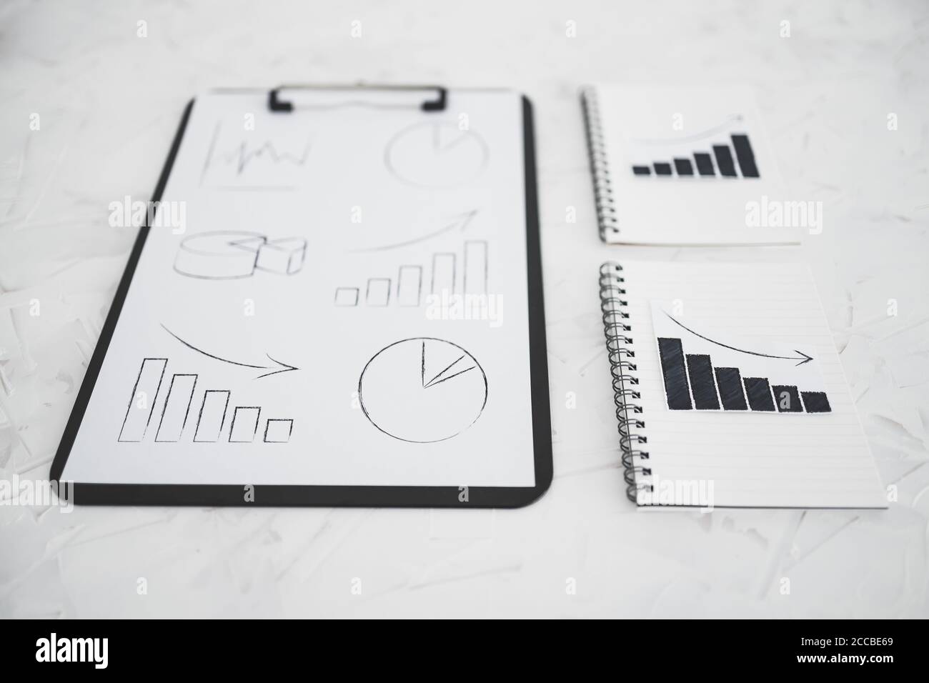 business analysis and statistics concept, positive and negative trends ...
