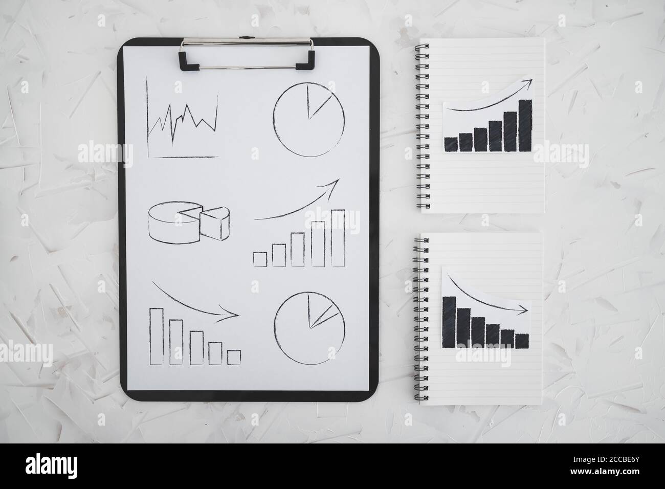 business analysis and statistics concept, positive and negative trends ...