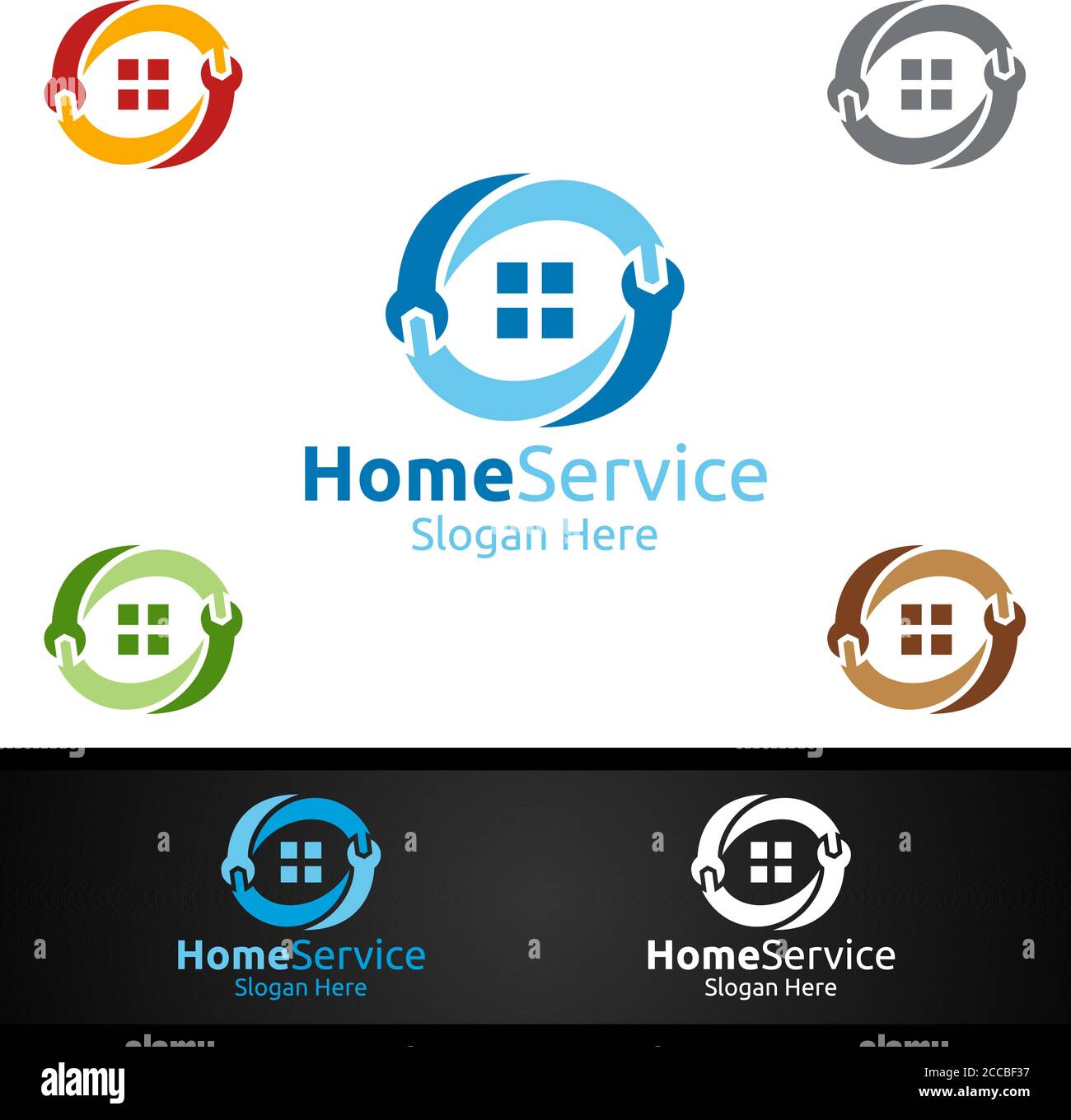 Infinity Real Estate and Fix Home Repair Services Logo Design Stock
