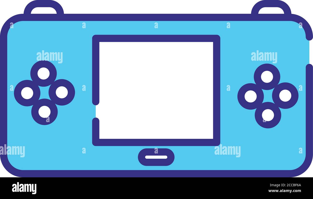 video game portable line and fill style icon vector illustration design ...